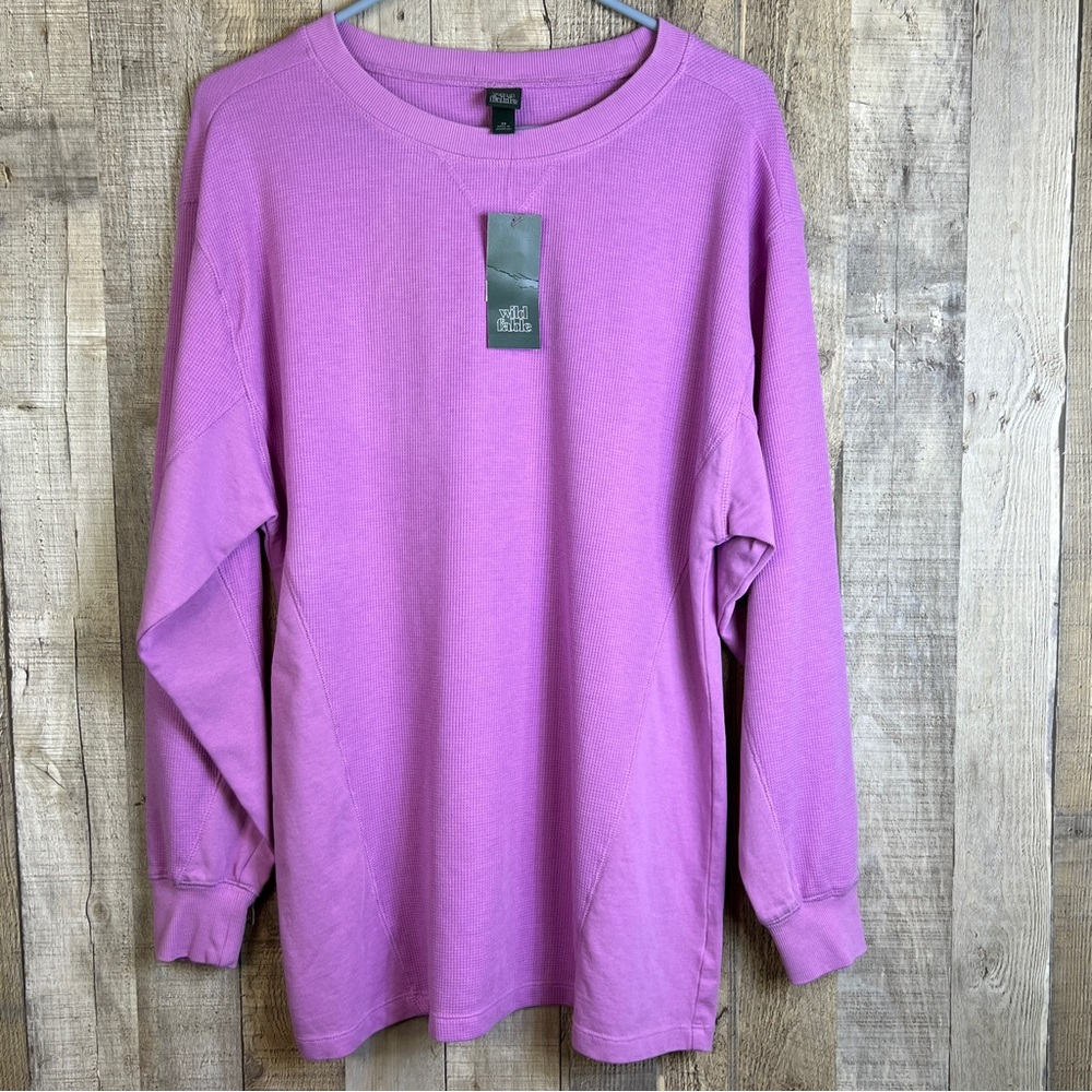 Wild Fable Size XS Lilac Long Sleeve Crewneck Thermal Style Shirt New Wi…